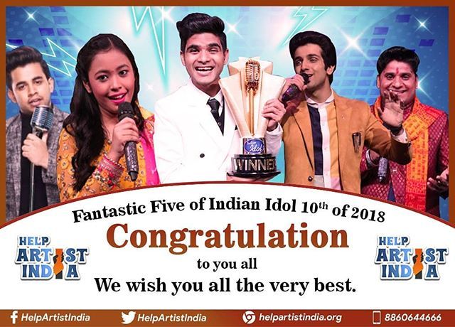 HelpArtistIndia's tweet photo. Congratulations, our #indianidol stars...
.
.
Presenting the Winners of Indian Idol 10
.
.
#indianIdol10 #indianidol2018 #artist #artists #helpartist #helpartistindia #ngo #unitymission #helpingwhentheyneed #nongovernmentalorganization #organisation #Ind… https://t.co/SzT3AXAUXD https://t.co/GvhRPVZ8tg