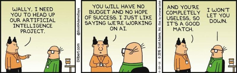 Dilbert on AI... it is very close to AI in most of the companies.