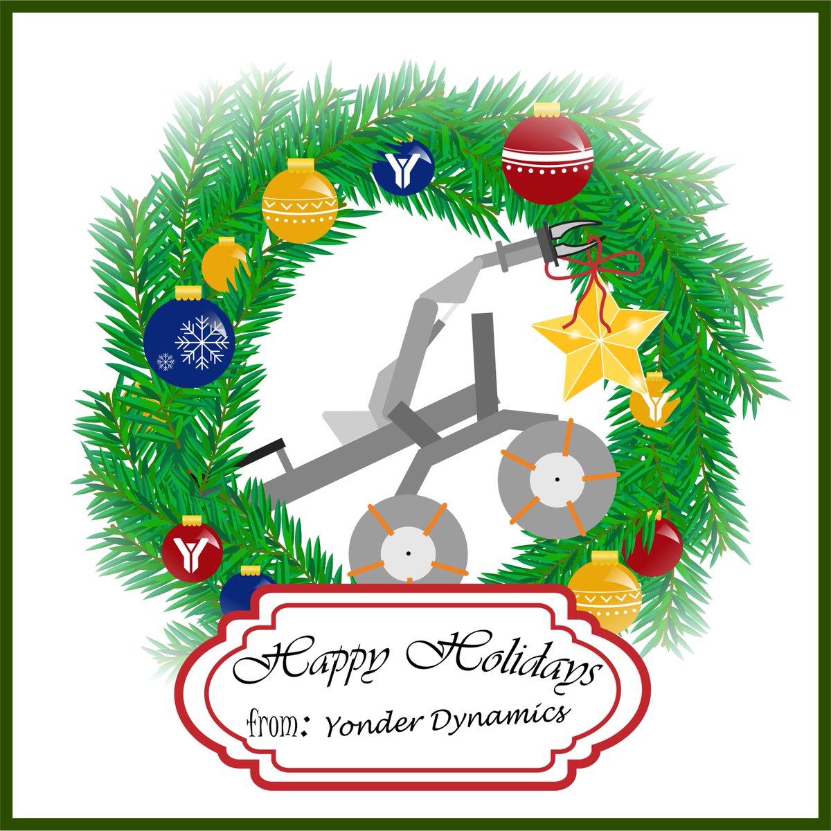 Yonder Dynamics (@yonderdynamics) on Twitter photo Yonder would like to wish everyone a happy holidays! We hope the winter break gives everyone a chance to have fun before getting back into the grind. 🥳🎉
#yonder #winterbreak #happyholidays #celebrate Yonder would like to wish everyone a happy holidays! We hope the winter break gives everyone a chance to have fun before getting back into the grind. 🥳🎉
#yonder #winterbreak #happyholidays #celebrate