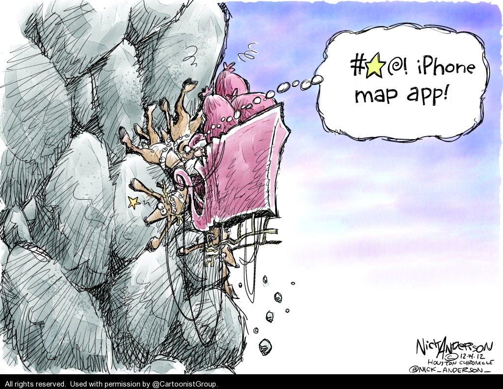cartoonistgroup's tweet photo. I knew I should have taken that left turn at Albuquerque…
by @Nick_Anderson_ .
https://t.co/tKzMfJPV6p
#iPhoneMaps #SantaClaus #ChristmasGiftDelivery #Christmas2018 https://t.co/TbjIyzICnG