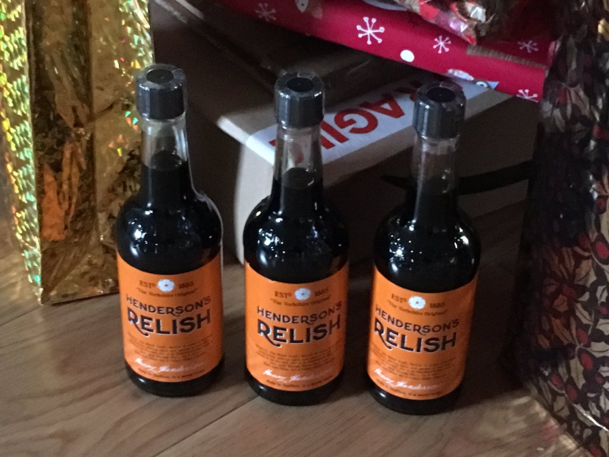Best presents are sometimes the ones you ask for - thanks to Simon and Denise friends from #Sheffield for replenishing supplies of <a href="/HendoRelish/">Henderson's Relish</a> for 2019.