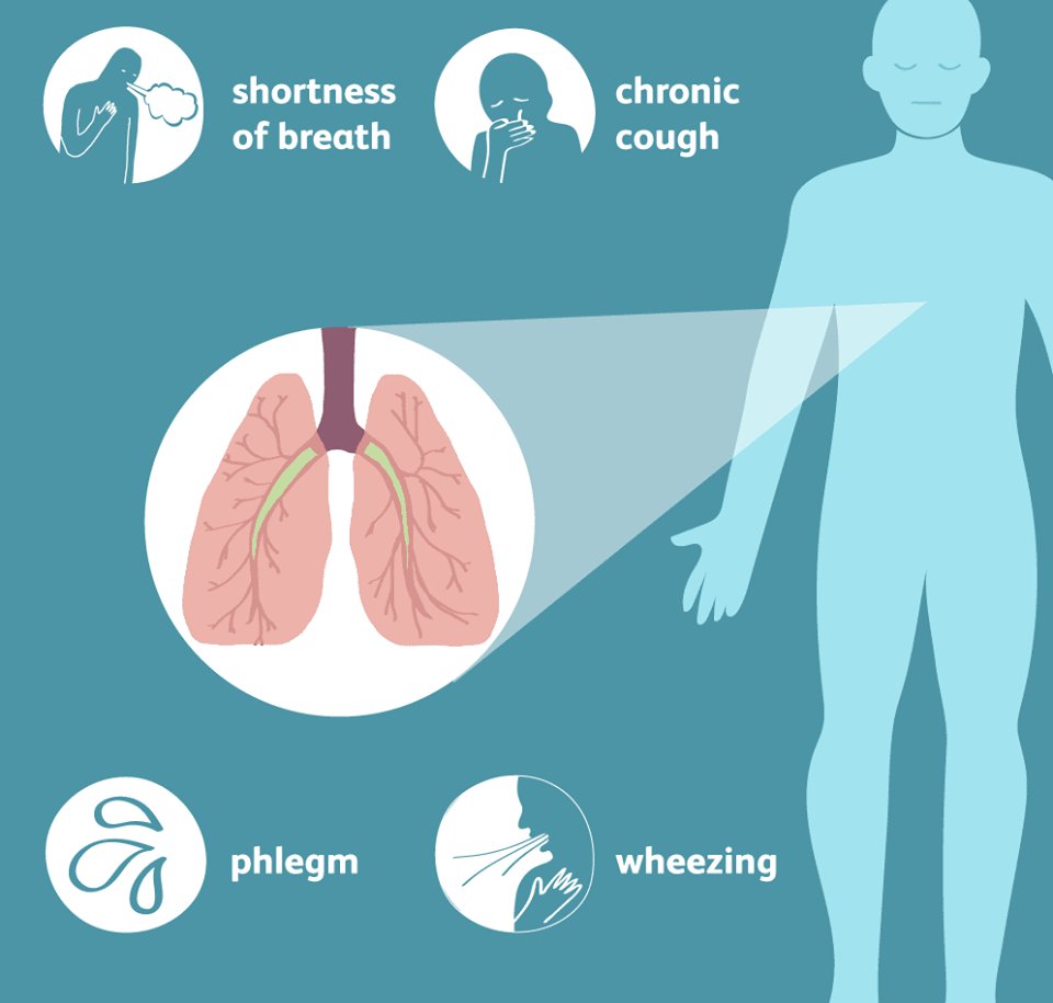 #DYK that shortness of breath, chronic cough, phlegm, and wheezing are symptoms of #COPD? The condition can affect anyone, but people who regularly smoke are more susceptible to developing symptoms and worsening their pulmonary health. #Pulmonary