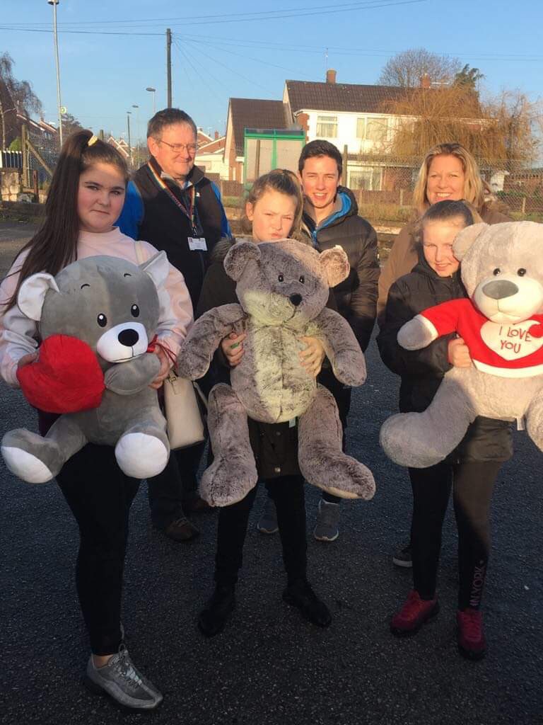 Dropping off the presents at the Holway.