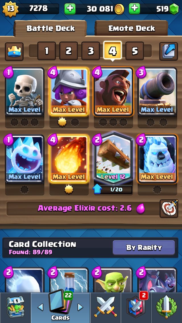🌀Se vende cuenta de Clash Royale🌀

🔸Nivel 13
🔸Sin supercell ID 
🔸Con 500 gemas para el cambio de nombre 💎
🔸20 Victorias
🔸Cartas comunes lvl 13
🔸Cartas especiales lvl 12 y 13 
🔸Cartas épicas lvl 12 y 13
🔸Cartas legendarias lvl 12 y 13

Mas info por MD
Rt se agradece 😊