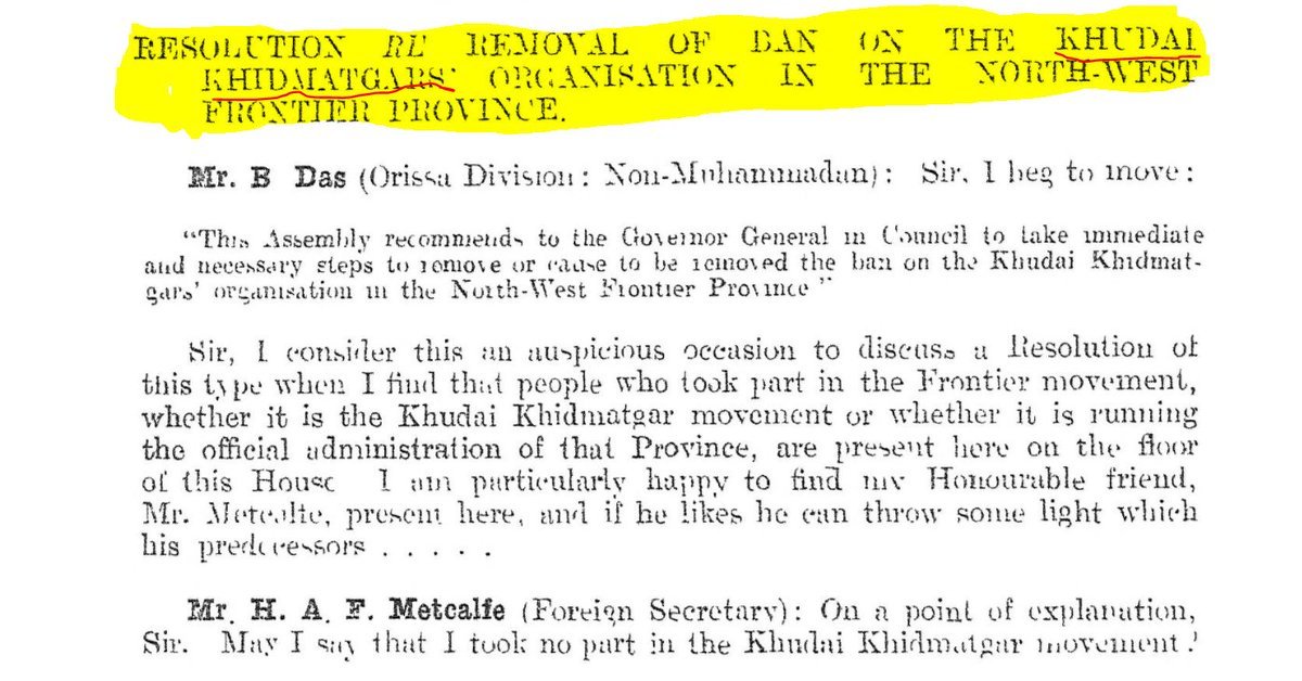 according to the movement it was beyond 700. Almost five years of that incident, the legislative assembly debated if the ban from the movement should be lifted. Dr. Khan sahib, elder brother of Bacha Khan, who himself was a member of the movement and was also the elected