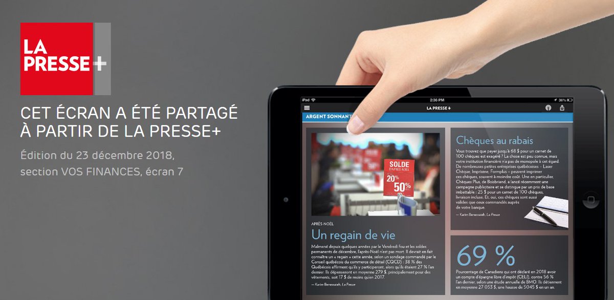 ChequesPlus's tweet image. Une fois de plus, ils nous mettent en vedette ☺️ maintenant sur @LP_LaPresse @lapresseplus  Merci de nous recommander et d’aider les Canadiens à économiser  sur leurs chèques. Joyeuses Fêtes à vous et votre famille! mi.lapresse.ca/screens/22b87d…