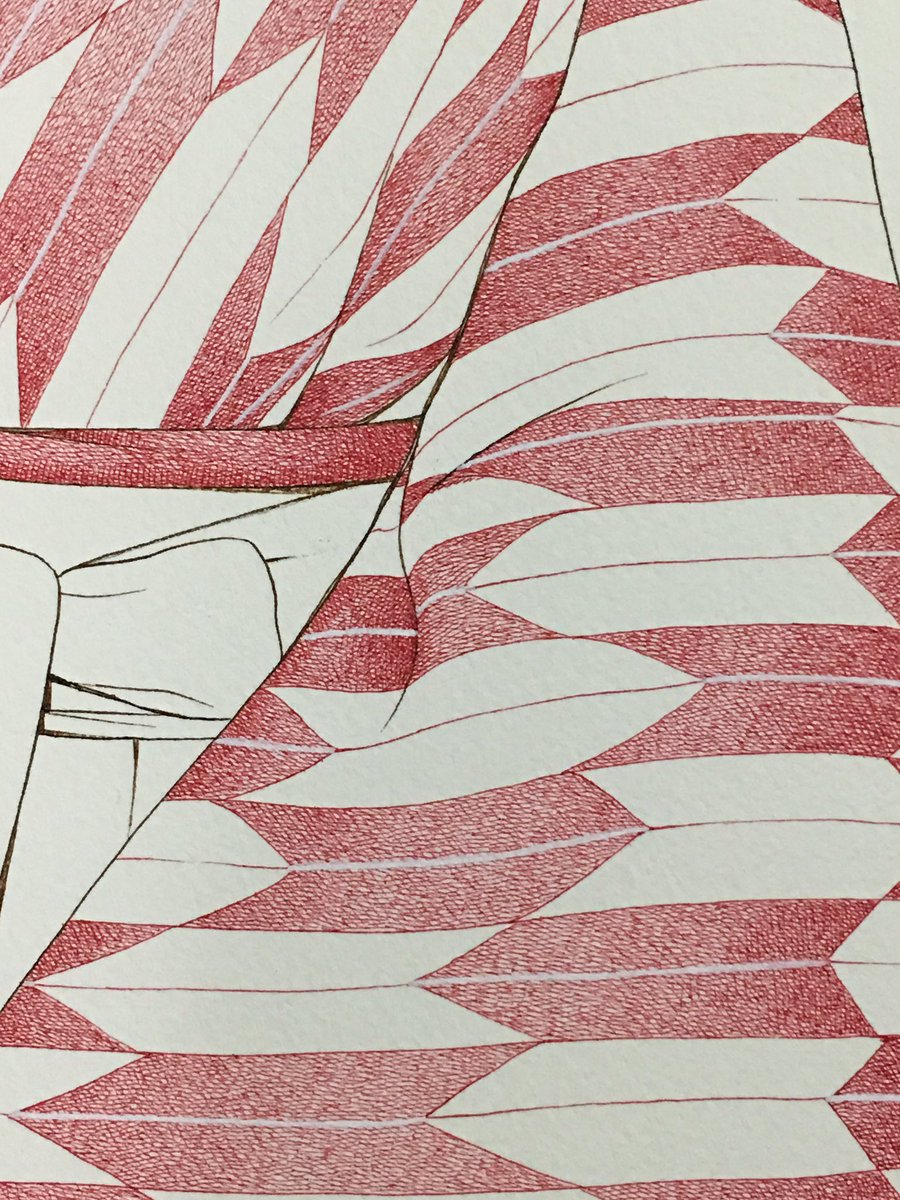 きたがわ翔 赤にエビ茶色を混ぜたアクリルインクでカリカリと矢絣をカケアミで描いてみる 唇や目元にも少し赤 を入れたらこれはこれで完成でもいいんじゃないか とも思えてきた が ちゃんと手を入れて正月までには完成させると心に決める きたがわ翔 赤にエビ茶色を混ぜたアクリルインクでカリカリと矢絣をカケアミで描いてみる 唇や目元にも少し赤 を入れたらこれはこれで完成でもいいんじゃないか とも思えてきた が ちゃんと手を入れて正月までには完成させると心に決める