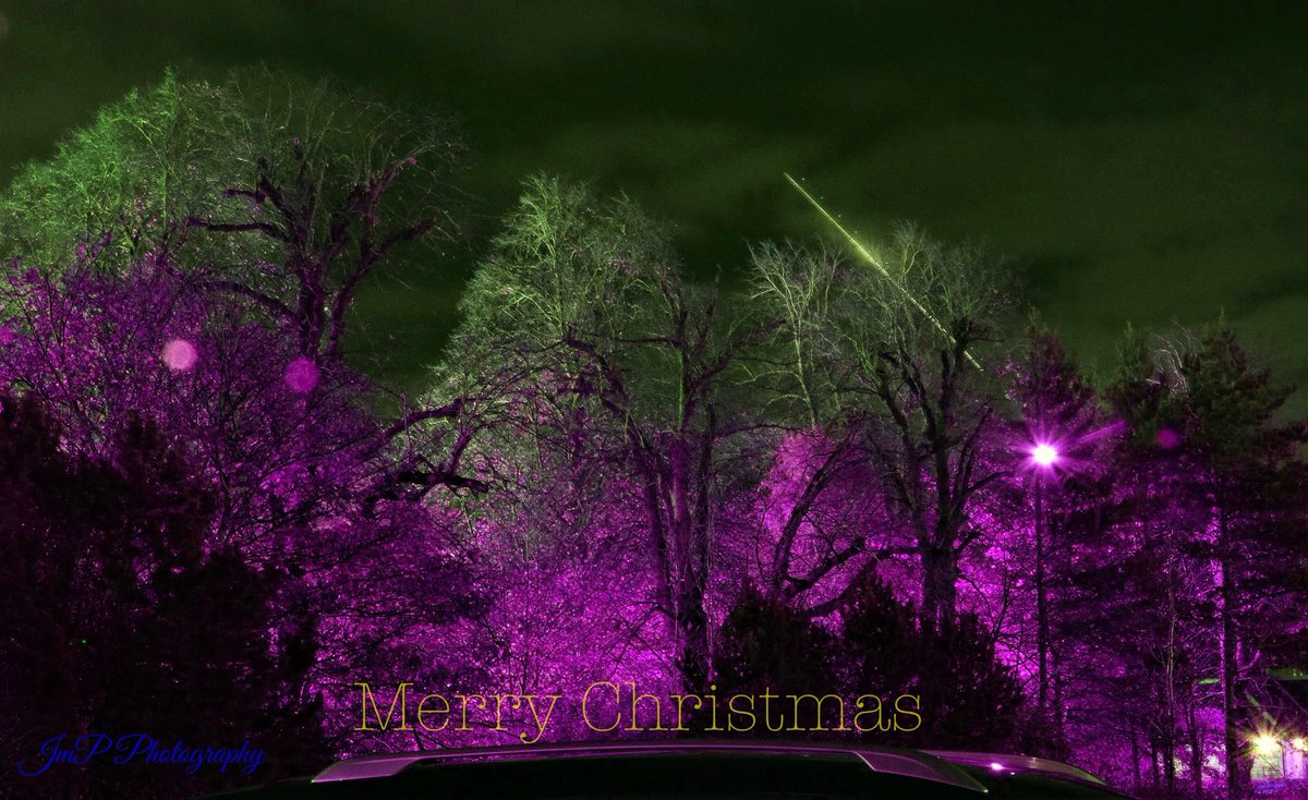 Santa crossing the night sky.
