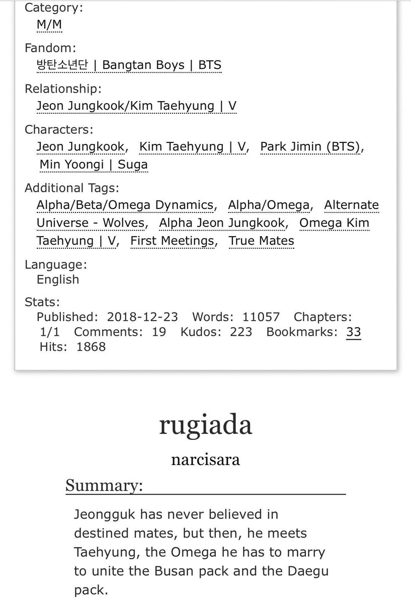 Bts Fic Rec Tren Twitter Rugiada By Narcisara Jungkook Taehyung Words 11057 Taekook Abo Au Fic Arranged Marriage True Mates Alpha Jungkook And Omega Taehyung Side Yoonmin Taegi And Jikook Are Brothers