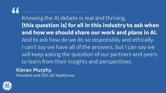 GEHealthCare's tweet photo. Should we tell you about our #AI platform? asks @KieranMurphyCEO of the #healthcare industry #EdisonPlatform https://t.co/DvCg6neOJq https://t.co/ss8itfXp8h