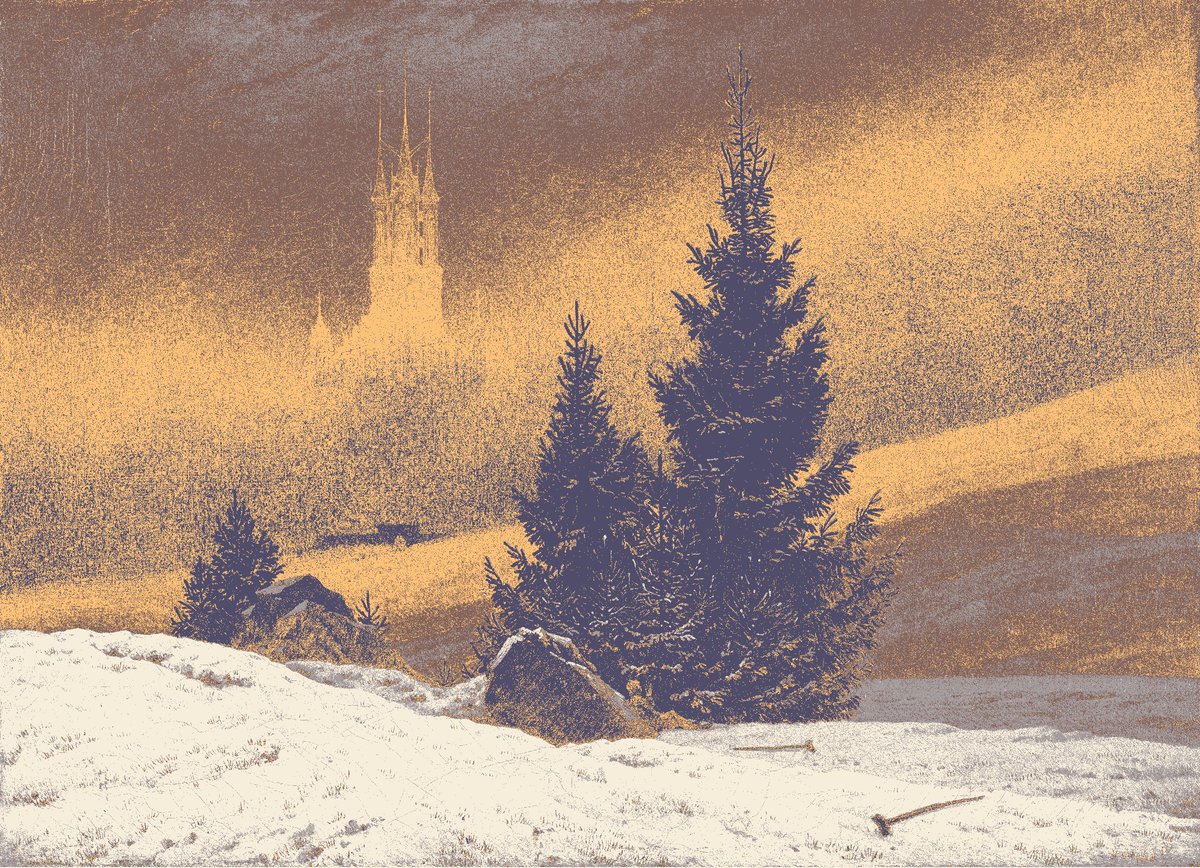 paintergoblin's tweet photo. Happy holidays from the #PainterGoblin. Winter Landscape with church, Caspar David Friedrich, @NationalGallery https://t.co/oI2cavDobd #wikidata #digitalart #MerryChristmas #HappyHolidays ๐๐จ https://t.co/gUXmvhdZEp