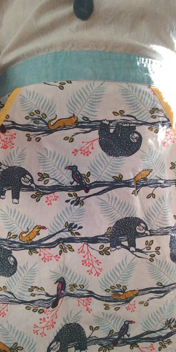 docsloth's tweet image. It's #Slothmas Eve, y'all!! I'm baking up some brownies in this fetching apron attire.
#7DaysofSlothmas 
#MenCanCook