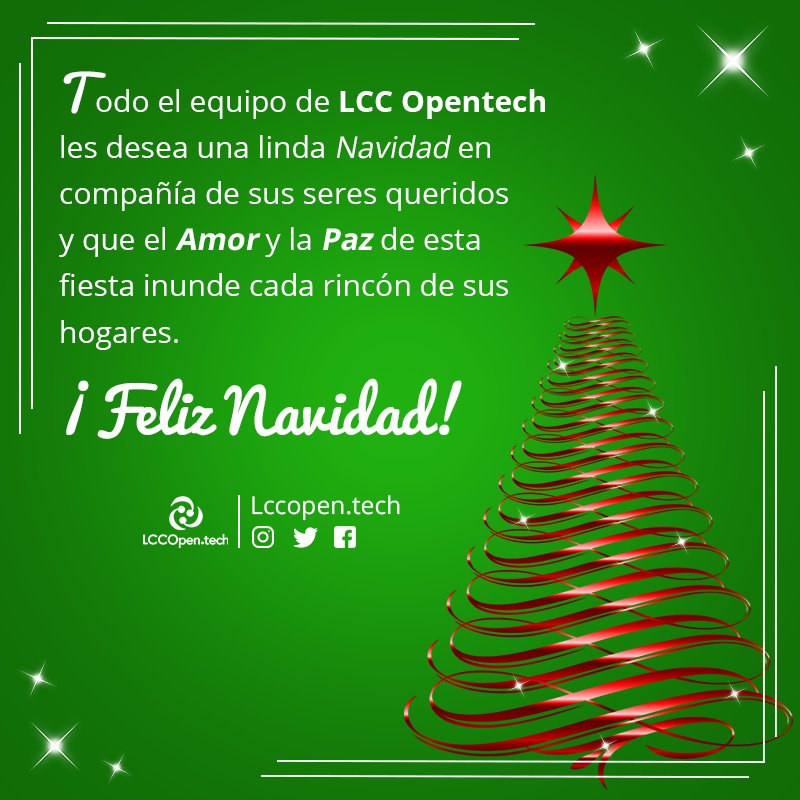 lccopentech's tweet photo. Desde nuestros hogares deseamos que vivas una víspera y una Navidad llena de compartir, y amor. Donde sea que te encuentres y con quienes tienen la dicha de acompañarte en este día. 
¡¡ #FelizNavidad de parte de todo nuestro #teamopentech !! https://t.co/lipIq9cwTl