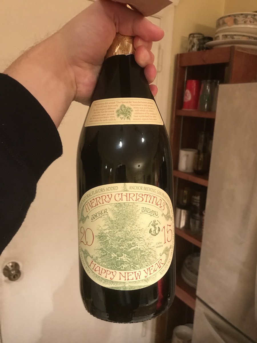 TheJaySwick's tweet photo. Opinion poll! Is this Merry Christmas 2015 ale still good to drink in 2018? Let me know what you think! It’s been in the garage for 3 years. 🤷🏻♂️🍻 @AnchorBrewing #beer #craftbeer #craftbrew #anchorbrewingco #anchorbrewing #beerpoll #christmasbeer https://t.co/JeCXnyoOLQ