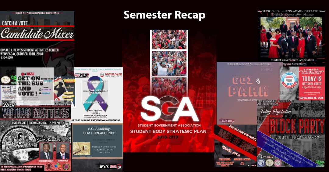 sga_wssu's tweet photo. First semester is complete! Here is an inside look at everything SGA has done on behalf of the student body here at WSSU. We look forward to continuing to Navigate the Climate. #WSSU https://t.co/ESJuETNcac