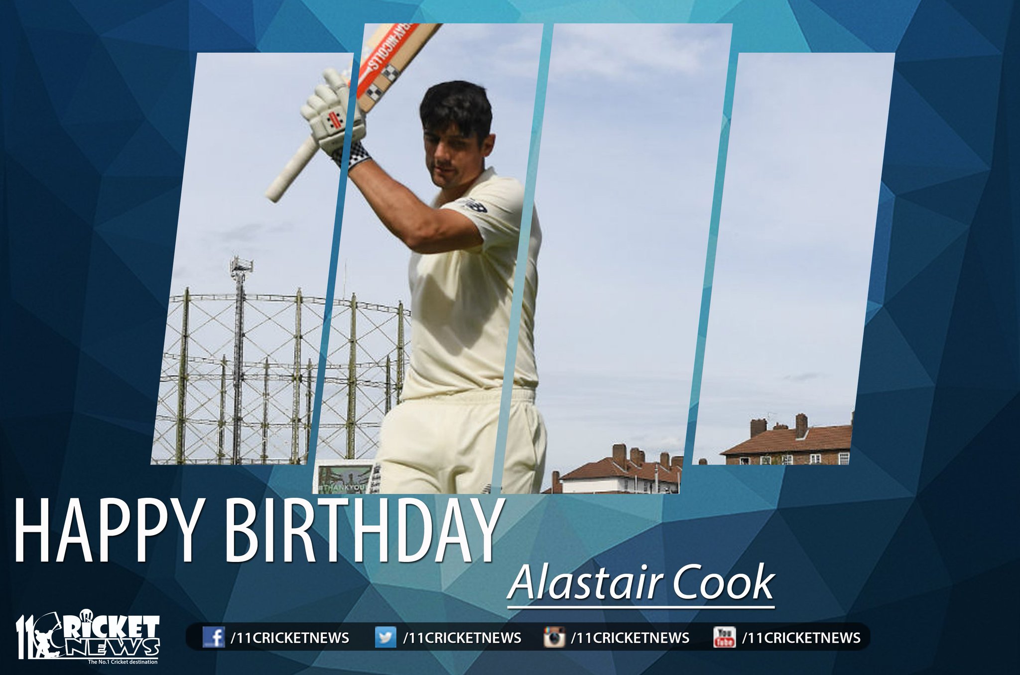 Happy Birthday \" Alastair Cook\" . He turns 34 today 