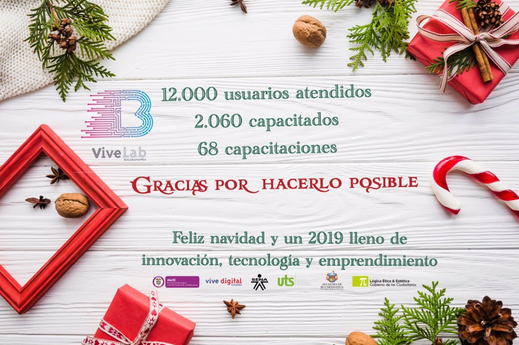 Victorvivelab's tweet photo. La navidad también es momento para agradecer. @olengerke @SergioCajiasL @ViveLabs @Ministerio_TIC @AlcaldiaBGA @Mapaver @SENAComunica #emprendedores #estudiantes https://t.co/0uXg3JdI5E