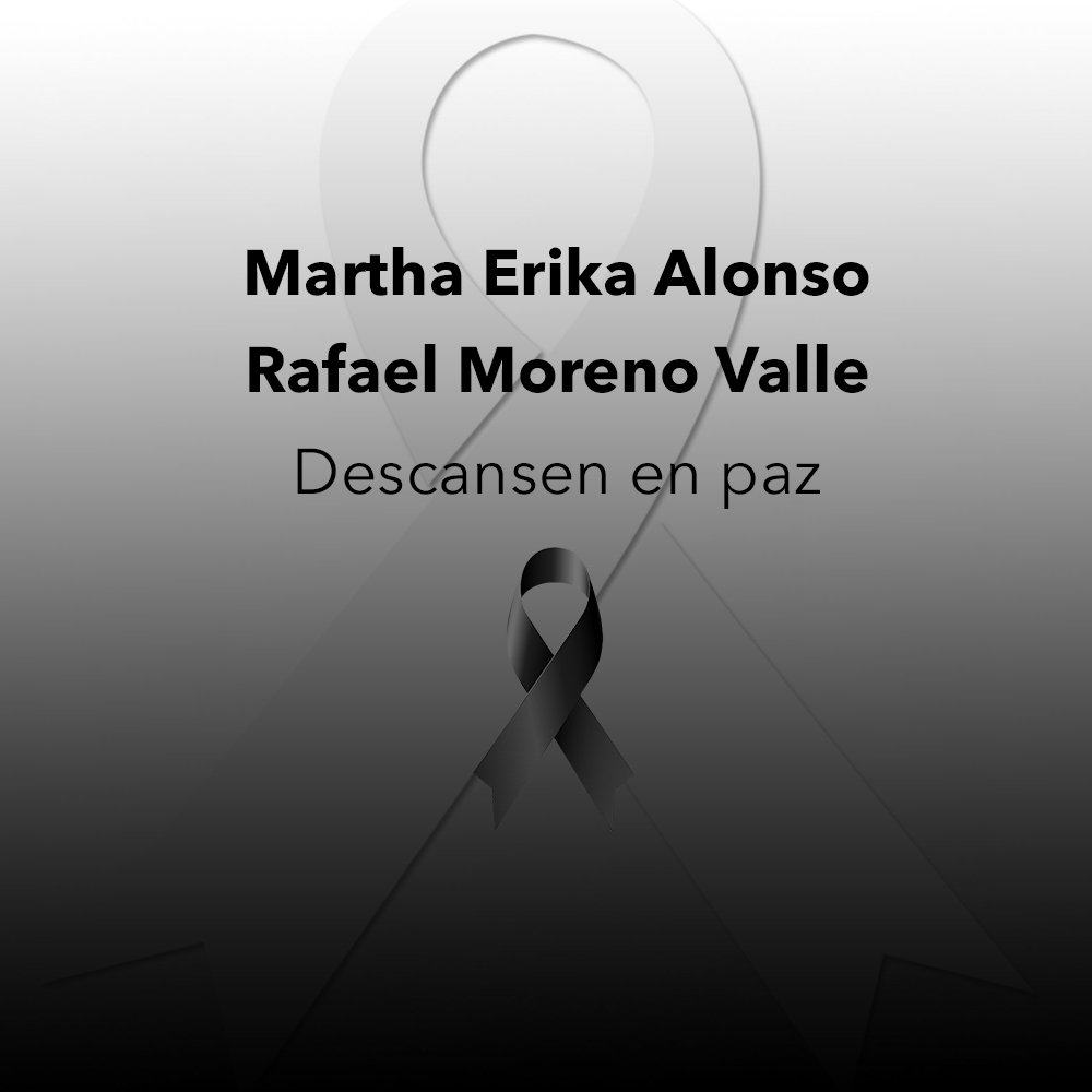 SalvadorVegaC's tweet photo. Lamento mucho la pérdida de la Gobernadora Martha Erika Alonso y el Senador Rafael Moreno Valle, entrañables amigos de gran espíritu y lucha por un México mejor. QEPD https://t.co/R5oxoRspeh