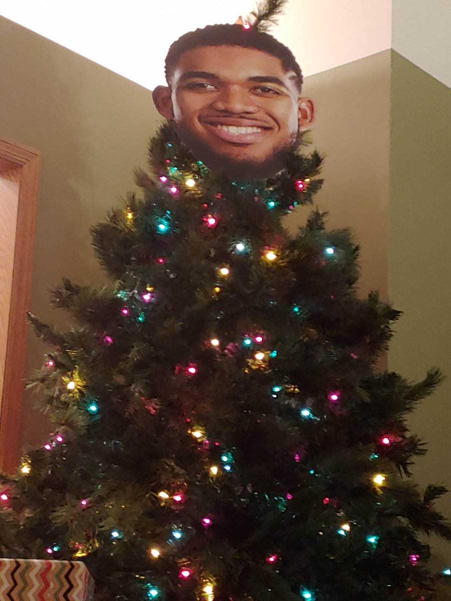 DerekRMonahan's tweet photo. Look at the star on our tree this year @KarlTowns @Timberwolves https://t.co/NUjyW6gStO
