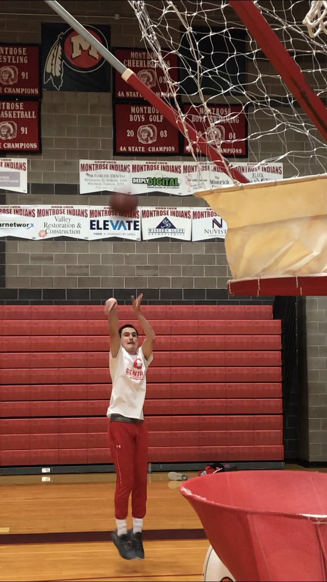 Never a day off for this kid!! In the gym working on shooting , ball handling and free throws!