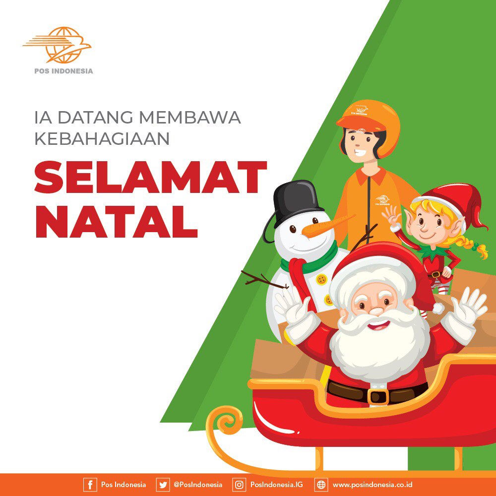 PosIndonesia's tweet photo. Selamat Natal. Ia datang membawa kebahagiaan.

#POSIndonesia #POSinaja #KabariNegeri #AmanTepatWaktu #AgenPos #BUMNhadiruntuknegeri #kurir https://t.co/IaDtoHkwY7