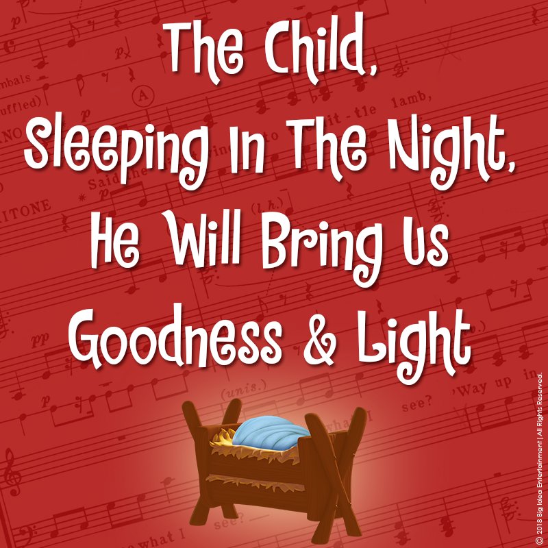 VeggieTales's tweet photo. The song “Do You Hear What I Hear?” tells us how the news of His birth may have spread. Share the good news, Jesus is Born tonight!
#GoodnessAndLight #BabyJesus #ChristmasEve #VeggieTales https://t.co/d8cM9N49aw