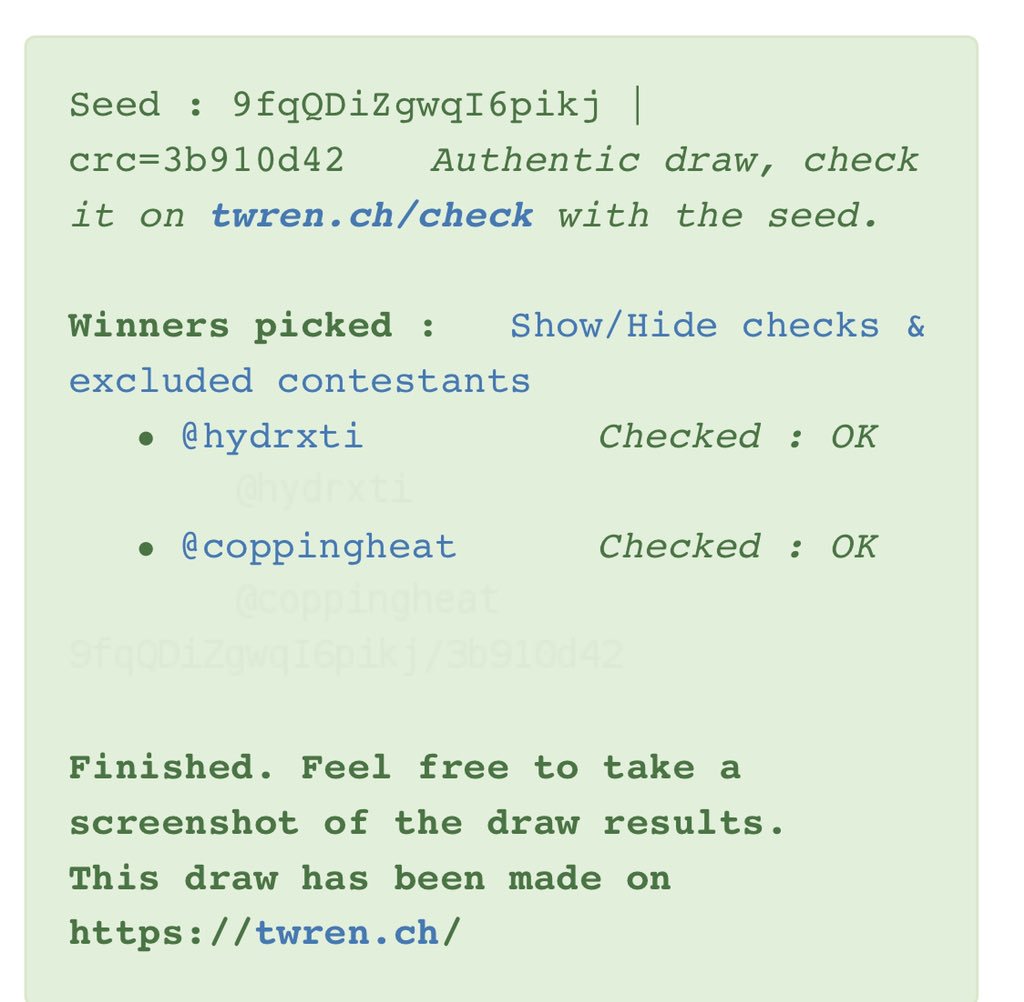 fusionbots's tweet photo. Winners of 6 month subscription. Please DM to claim. Thanks to all that entered, and have a great holiday!! https://t.co/NUhEHarRPJ