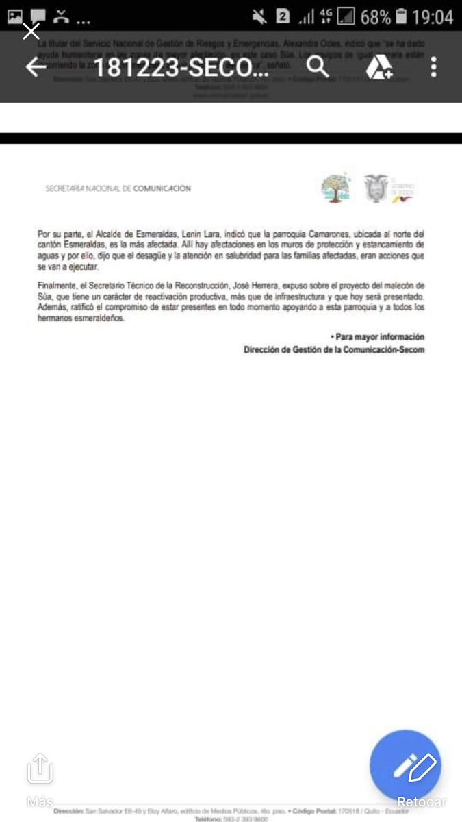 Mensajestext's tweet photo. GOBIERNO NACIONAL BRINDA RESPUESTA ORDENADA Y PRIORITARIA DURANTE PERIODO DE AGUAJE EN LAS COSTAS ECUATORIANAS @lenin #ecuador #esmeraldas https://t.co/0BlVcegvjL