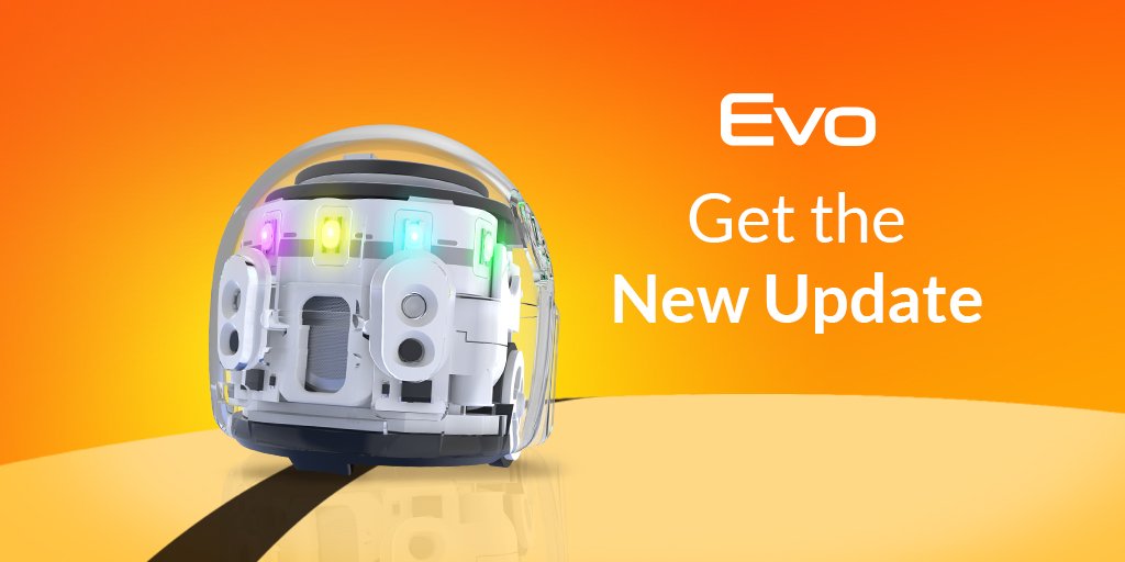 Ozobot's tweet image. Just in time for the new year, Evo&apos;s got a new update! Check out both Evo and the Evo App&apos;s latest updates, including new Tricks and in-app OzoBlockly Editor! #HackCreativity