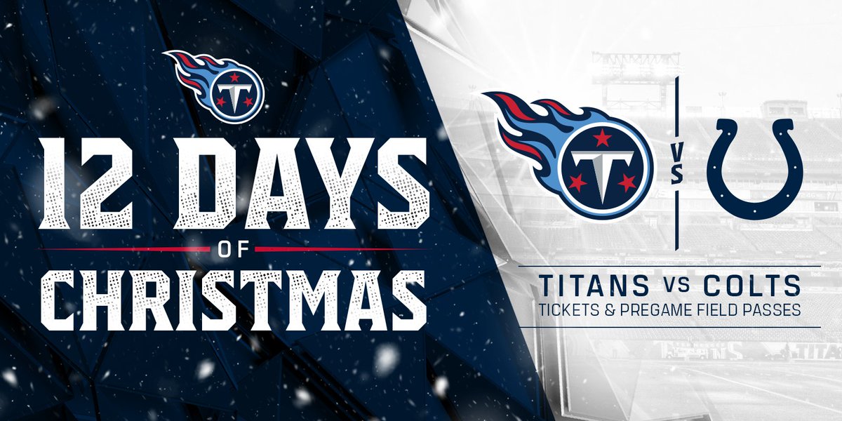 All you want for Christmas is tickets to #INDvsTEN? Just call us Santa 🎅🏽 Retweet for a chance to win tickets and pregame field passes to Sunday's game vs. the Colts! Rules: TitansOnline.com/TT12DaysTerms18