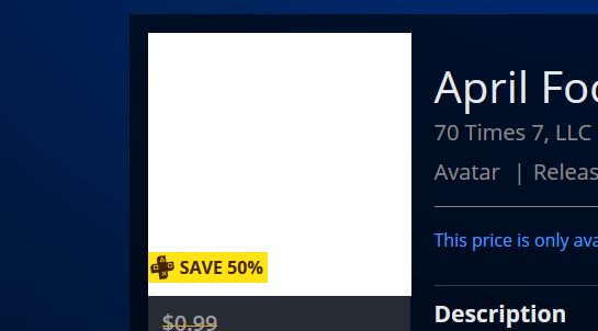 Cheap Ass Gamer April Fools Invisible Avatar Ps4 0 49 Via Psn Ps Plus Price T Co Dimcjiiofk