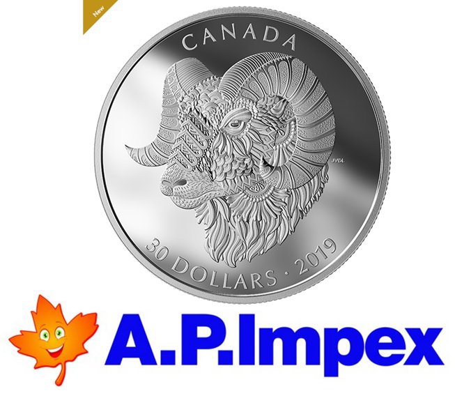 ap_impex's tweet image. 2 oz. Pure Silver Coin - Zentangle® Art: Bighorn Sheep - Mintage: 4,000 (2019) No. 169489
ap-impex.com
ANOTHER GORGEOUS ZENTANGLE® COIN! 
OUR THIRD ZENTANGLE® COIN! 
ILLUSTRATION MEETS ENGRAVING! 
LARGE CANVAS, GREATER DETAILS! 
A UNIFYING ELEMENT ON BOTH SIDES!