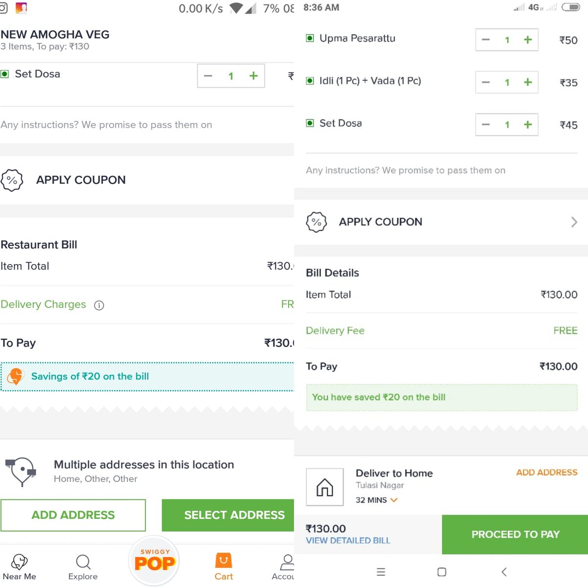 Spot the Difference: Left Swiggy Super; Right Swiggy Regular