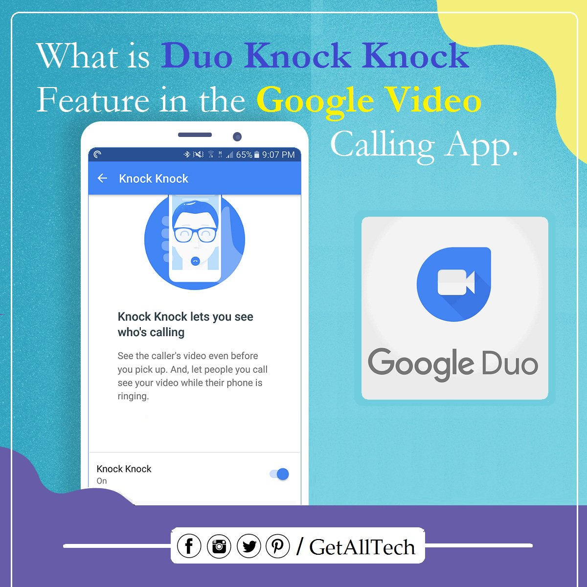 getalltech's tweet photo. As #technology has been enhancing and while #internet connections are becoming affordable with faster 3G and 4G connectivity many people are interested in using their # #Smartphones for #VideoCalling and chats.
Read : https://t.co/joaGQhjlWZ
#KnockKnockFeature #GoogleDuo #DuoApp https://t.co/XYTc0P85Lr