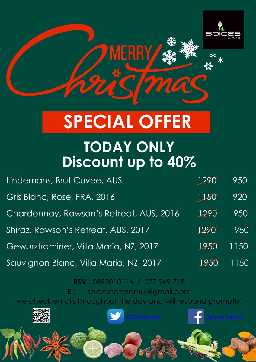 ALL SPICES CAFE STAFFS WISH YOU A VERY MERRY CHRISTMAS!