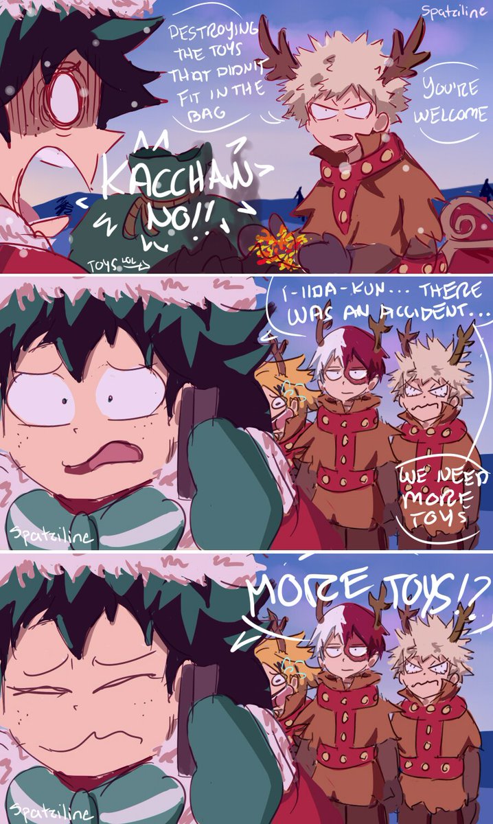 The complete comic! MERRY CHRISTMAS GUYS!!! Poor Bakugou, he just wanted to help lol #MyHeroAcademia