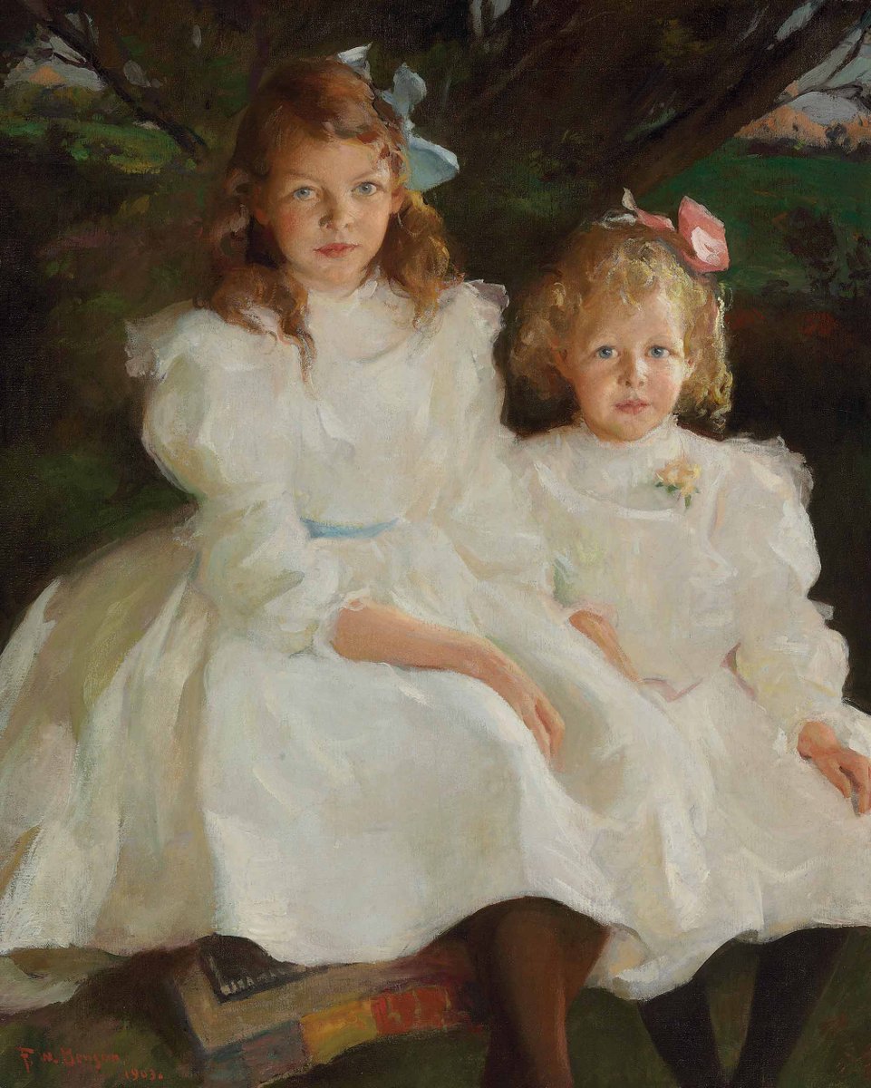 artist_benson's tweet photo. Two Little Girls, 1903 #realism #frankbenson https://t.co/7whpVSg8vD