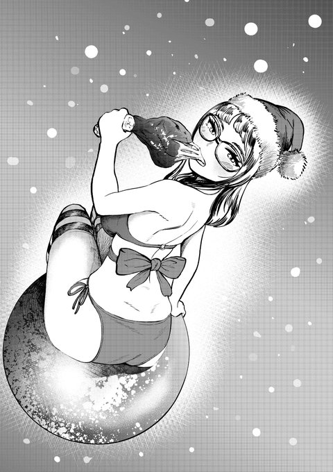 チキン美味かった! メリークリスマス!
#Christmas
#イラスト 