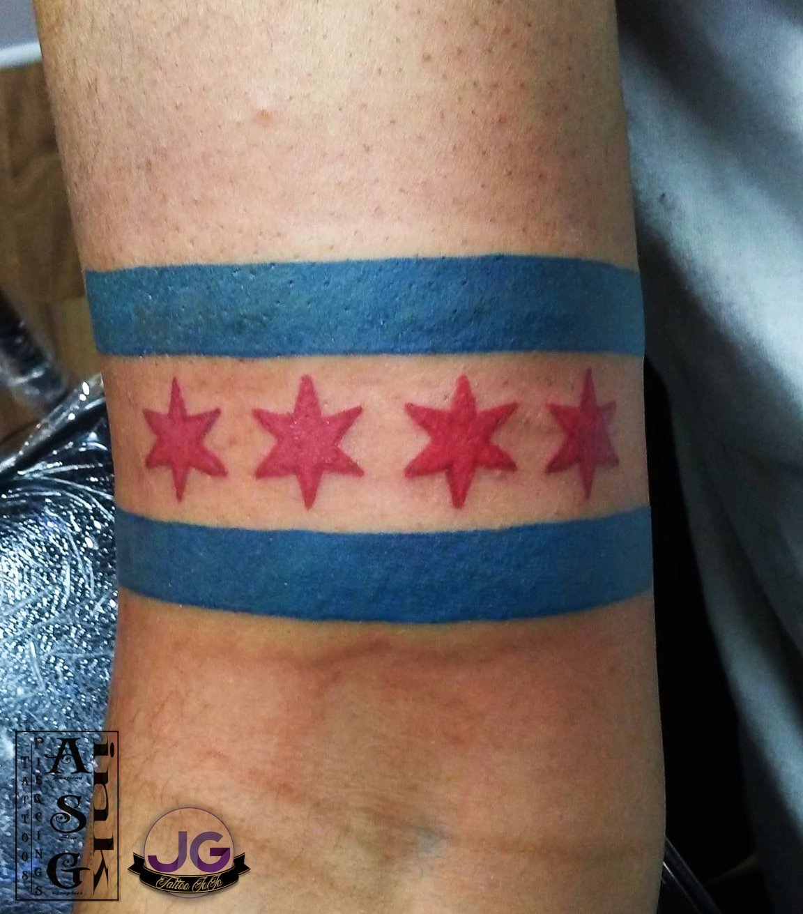 Megaman X shooting the Chicago stars  Bill Sorensen  Thin Line Tattoo in  Plainfield IL  rtattoos