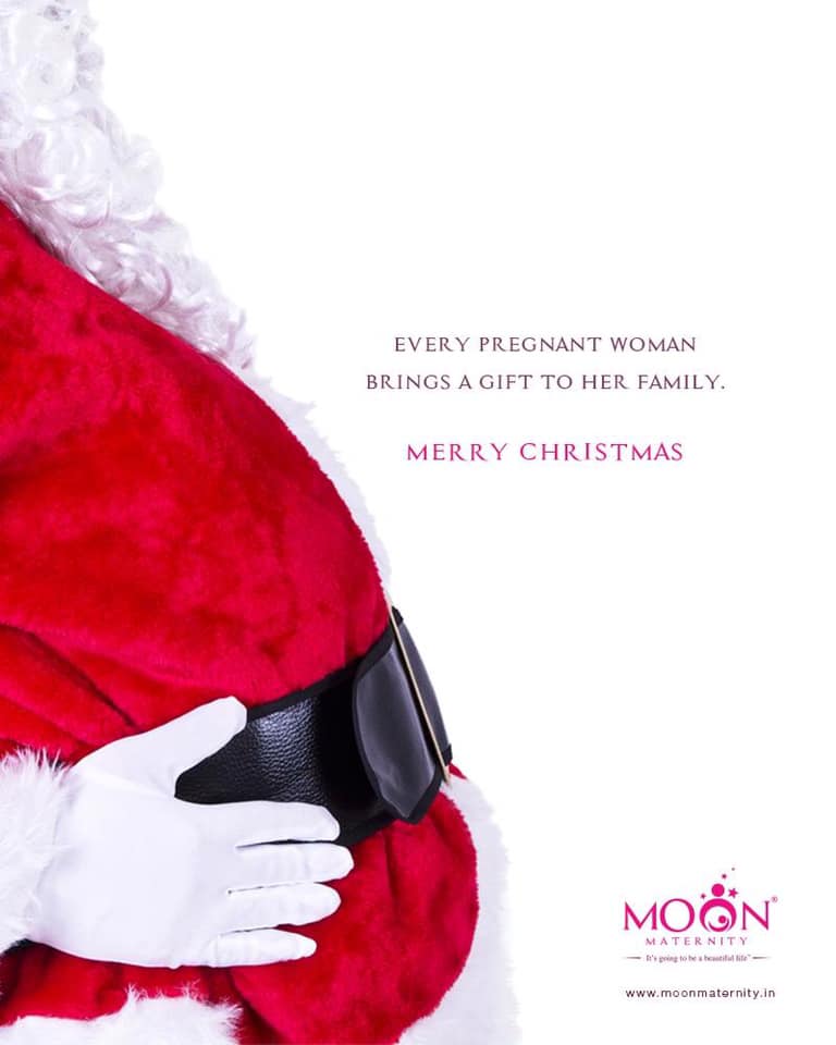 MoonMaternity's tweet photo. When a pregnant woman gives birth to a baby, she’ll be gifting her family a priceless gift – that was in the making for 9 months! Moon Maternity wishes all ‘mother Santas’ and their family, loved ones – a joy-filled Christmas. 
 
#MerryChristmas https://t.co/vYErSPw1wL