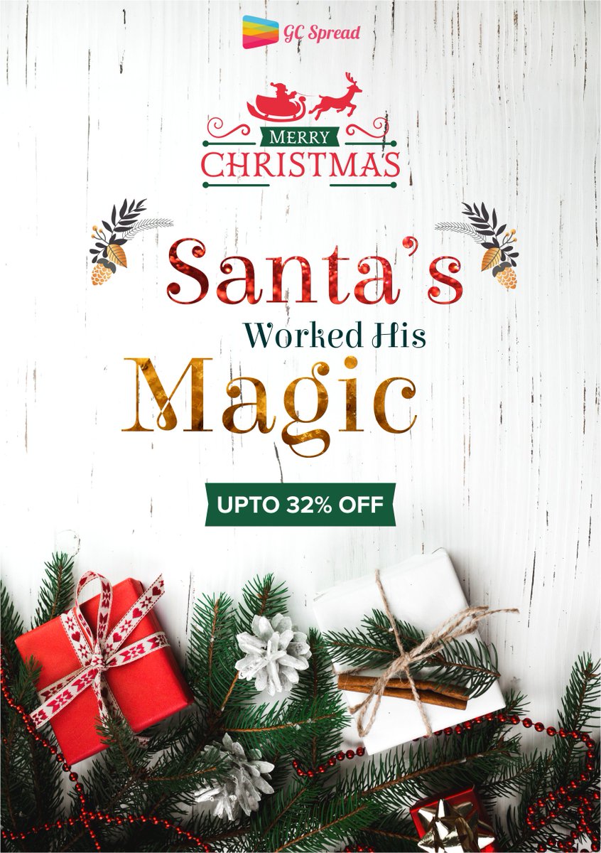 GiftCardSpread's tweet photo. Merry Christmas, From Our Family to Yours,  Santa’s Worked His Magic - Upto 32% OFF, on California Pizza Kitchen, Noah's, Krispy Kreme Gift Cards  https://t.co/U0U8s8rXi9 #GiftCardSpread, giftcards, #discountedgiftcards, #buygiftcards, #giftcarddeals https://t.co/kuwBn14chZ