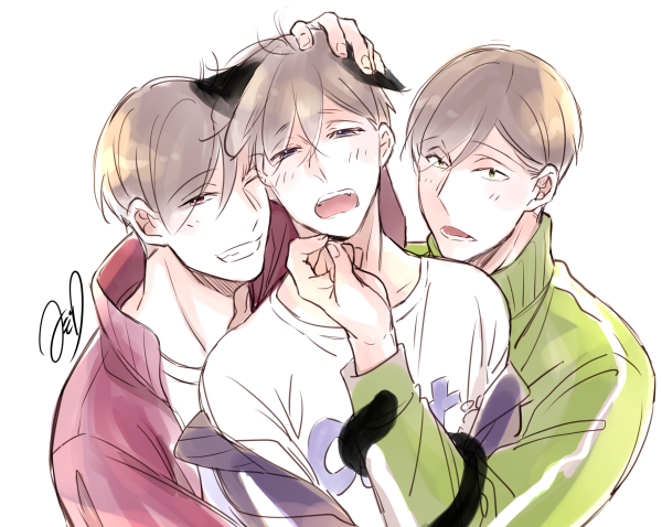 一松 ,松野おそ松 「サクカの元絵がこれ❤️?? 」|トモのイラスト
