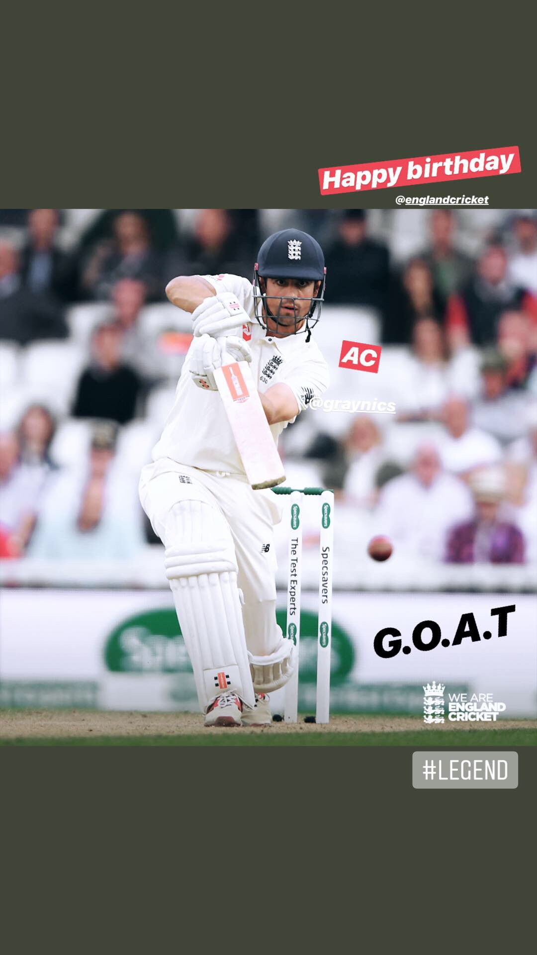 Happy Birthday Sir Alastair Cook .     