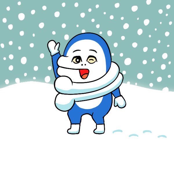 snow solo snowing smile no humans open mouth waving  illustration images