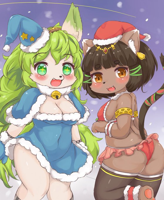 趕上了w   雖然沒抽到但突然想畫這兩隻,那在一次!
Merry Christmas!

#フルボッコヒーローズ 