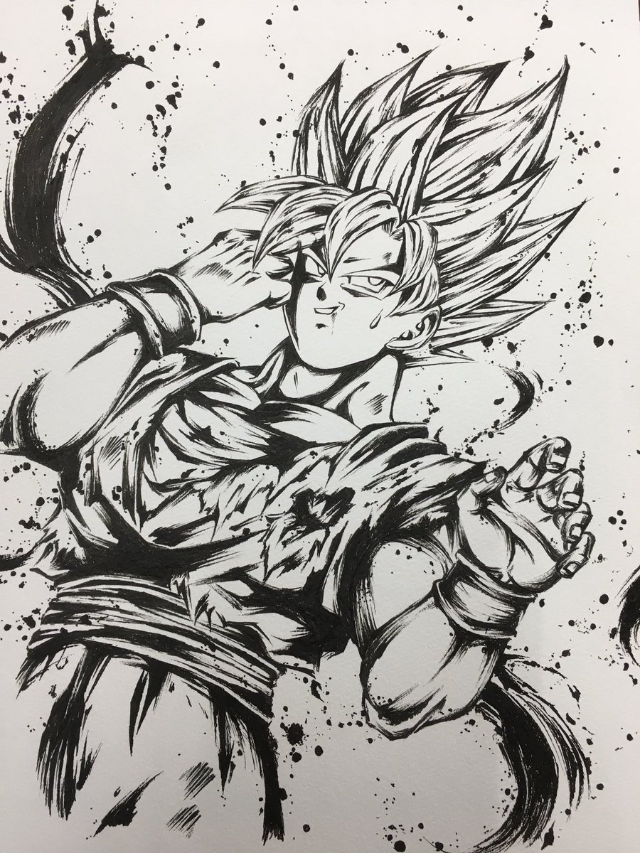 過去絵載せときます。
#ドラゴンボール #墨絵 