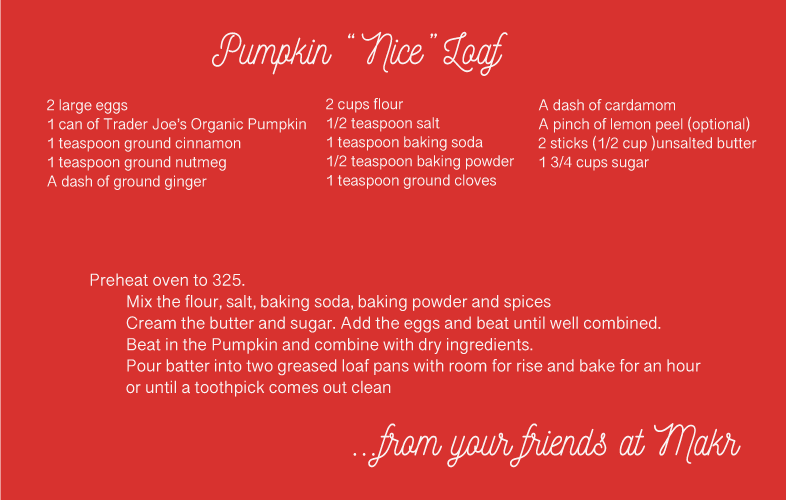 Wishing our Makers a very happy holiday! Here's a recipe from us to you to make the day a little sweeter. (P.S. Substitute coconut oil for butter and flaxseed for eggs to make this a vegan treat.) #happyholidays #madewithmakr