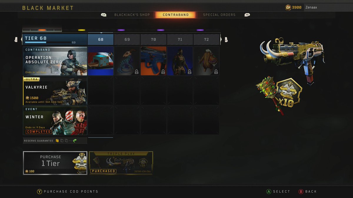 Zenaax_'s tweet photo. @ATVIAssist Just purchased the triple play from the black market, got everything it offered apart from the Saug variant 😭😭😭 https://t.co/KIuoP0DyAj