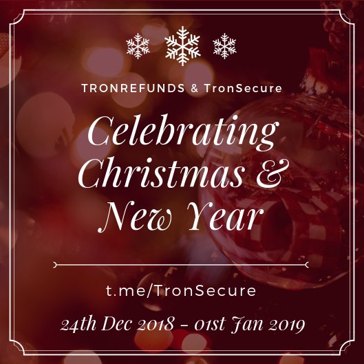 tronrefunds's tweet photo. Wishing you all a Merry Christmas &amp; a happy new Year Ahead.

Meet us at https://t.co/Ecu0DHzOqF

🍾🍾🎉🍻

@justinsuntron @Tronfoundation @Trx_India @TronWalletMe @gems_source @KsumnoleO @trontokens @drewawise @TRONGOLDTOKEN @aShiMa987 @NiecaTabion $trx $tron #tron #trx $btc $eth https://t.co/O2yBERGy5y