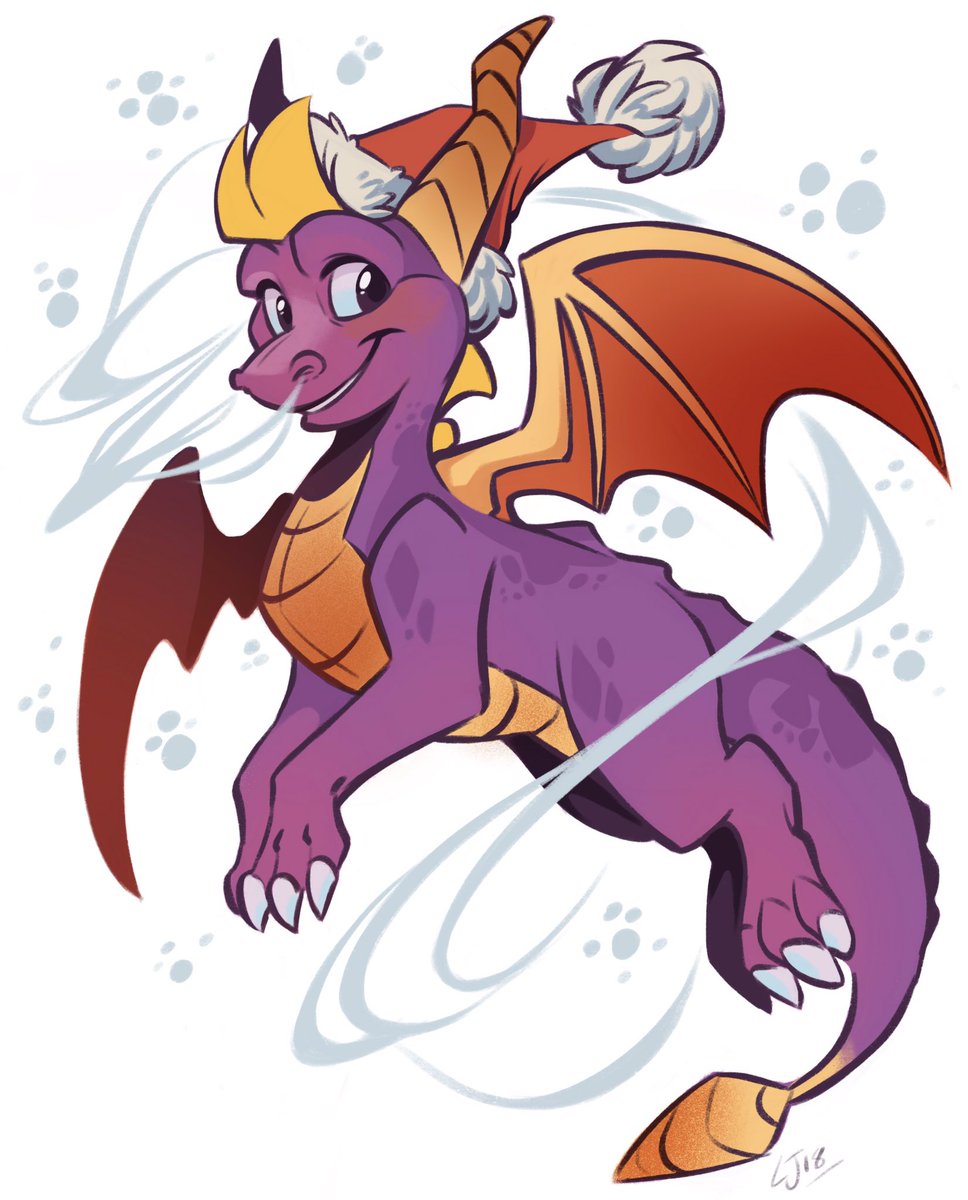LauraJayArt's tweet photo. Merry Christmas and a Happy New Year to all my friends and family around the world. 💜☺️ here’s a little sketch for you all!

#SpyroTheDragon 
#SpyroReignitedTrilogy https://t.co/5pa2nnDB1R